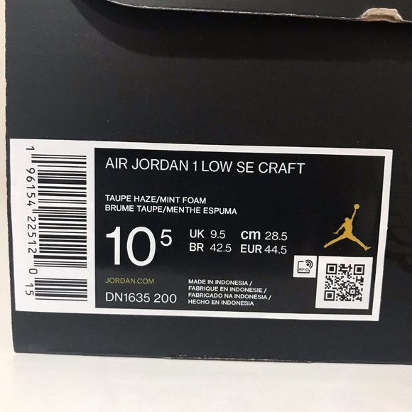 Nike Air Jordan 1 Low SE Craft Taupe Haze / Mint Foam BRAND NEW Mens Size 10.5 - Picture 12 of 16